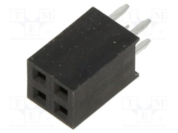 PCB Receptacle, Board-to-Board, 2.54 mm, 2 Rows, 4 Contacts, Through Hole Mount, M20 Series