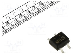 Bridge rectifier: single-phase; 1000V; If: 800mA; Ifsm: 30A; MBS