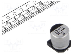 Capacitor: electrolytic; low impedance; SMD; 470uF; 10VDC; ±20%