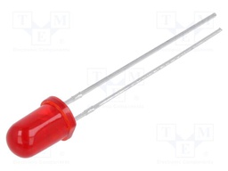 LED; 5mm; red; 50÷100mcd; 30°; 2mA; 1.75÷2.2V; Front: convex