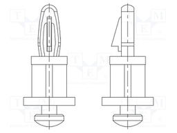 PCB distance; polyamide 66; L: 3.2mm; latch/latch; Colour: natural