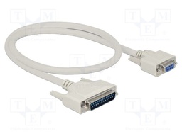 Cable; D-Sub 25pin plug,D-Sub 9pin socket; Len: 0.5m; beige