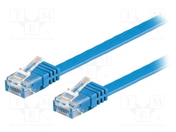 Patch cord; U/UTP; 6; stranded; Cu; PVC; blue; Len: 5m; 32AWG