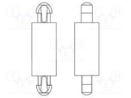 PCB distance; polyamide 66; L: 1.6mm; latch/latch; Colour: natural