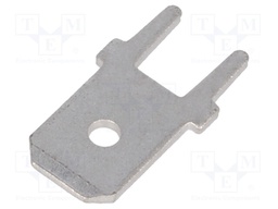 Terminal: flat; 6.3mm; 0.8mm; male; THT; brass; Overall len: 14mm