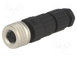 Connector: M8; female; PIN: 3; straight; for cable; plug; E; 4A; 60V