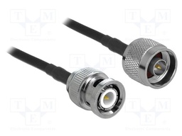 Cable; 10m; BNC male,N male; black; Øcable: 4.95mm; 50Ω