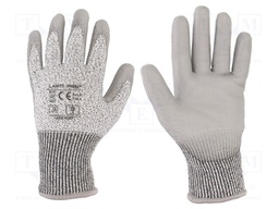 Protective gloves; Size: 9; grey; composite fibre