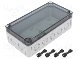 Enclosure: multipurpose; X: 94mm; Y: 180mm; Z: 57mm; TK PC; grey; IP66