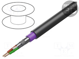 Wire; for direct burial,PROFIBUS; 1x2x22AWG; solid; Cu; black