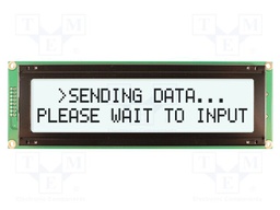 Display: LCD; FSTN Positive; 20x2; grey; 182x60mm; LED; 2x8; 5V