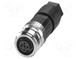 Connector: M12; plug; PIN: 4; 250V; straight; IP65; push-lock; A code