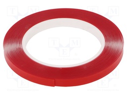 Tape: fixing; W: 9mm; L: 5.5m; Thk: 1mm; double-sided; acrylic