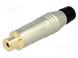 Plug; RCA; female; straight; soldering; grey; gold-plated; 3÷7mm