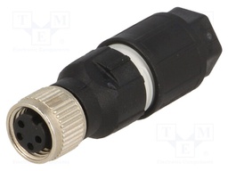 Connector: M8; female; PIN: 4; straight; for cable; plug; 4A; 30V