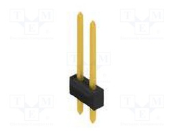 Connector: pin strips; pin header; male; PIN: 2; 2.54mm; THT; 2x1