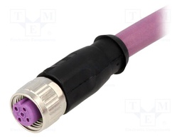 Plug; M12; PIN: 4; female; B code-Profibus; 7.5m; Insulation: TPU