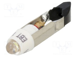 Indicator: LED; T5,5K; white; plastic; 12VAC; 12VDC; -20÷60°C; 3mm