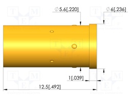 Test probe socket; gold-plated; KS-365; 12.5mm; test needles