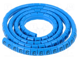 Markers for cables and wires; Label symbol: 6; 1.1÷2.5mm; H: 3mm