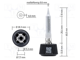 Tip; chisel; 0.6mm; longlife; for soldering station