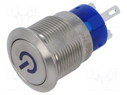Switch: vandal resistant; Pos: 2; SPST; 3A/250VAC; OFF-ON; blue