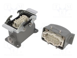 Connector: HDC; male + female; S-E; PIN: 10; 10+PE; size 10B; angled