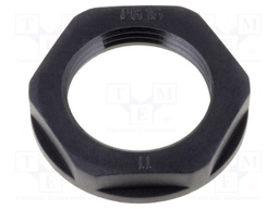 Nut; PG16; polyamide; 30mm; black; -40÷100°C; Thread: PG