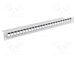 Patch panel; white; Number of ports: 24; rack 19"; RACK; Height: 1U