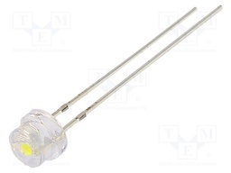 LED; 4.8mm; white cold; 2500÷3000mcd; 100°; Front: convex; 2.7÷3.4V
