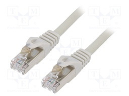 Patch cord; S/FTP; 6a; solid; Cu; LSZH; grey; Len: 3m; 27AWG
