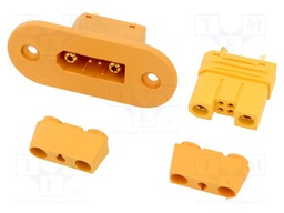Plug/socket; DC supply; male + female; PIN: 6; soldered; 80A; 400V