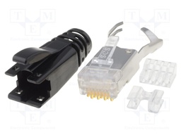 Plug; RJ45; PIN: 8; shielded; Layout: 8p8c; IDC,crimped; for cable