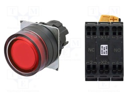 Switch: push-button; 22mm; Stabl.pos: 1; flat; Pos: 2