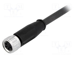 Connector: M8; female; PIN: 4; straight; with lead; plug; 0.5m; TPU