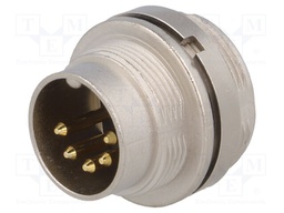 Connector: M16; male; for panel mounting,rear side nut,screwed