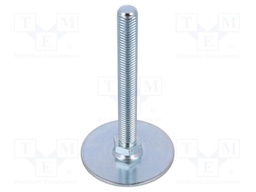 Foot of pin; Base dia: 60mm; M12; steel; Plunger length: 100mm