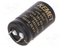 Capacitor: electrolytic; 180uF; 450VDC; ESR: 778mΩ; SNAP-IN; ±20%