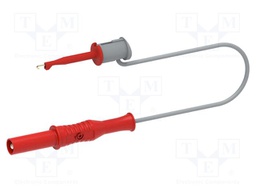 Test lead; 60VDC; 30VAC; 6A; clip-on hook probe,banana plug 4mm