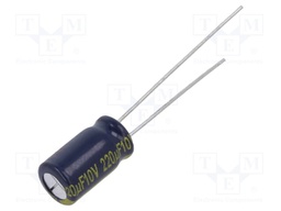 Capacitor: electrolytic; low impedance; THT; 220uF; 10VDC; ±20%