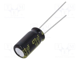 Electrolytic Capacitor, 470 µF, 16 V, FM Series, ± 20%, Radial Leaded, 3000 hours @ 105°C