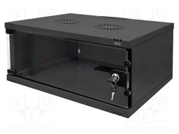 Enclosure: rack cabinet; Standard: 19"; SOHO; 4U; black; Z: 241mm