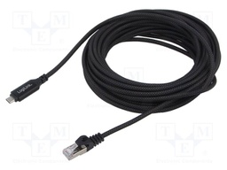 Cable; USB 3.2; RJ45 plug,USB C plug; nickel plated; 10m; black