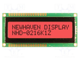Display: LCD; FSTN Positive; 16x2; red; 80x36mm; LED; 5V