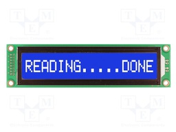 Display: LCD; STN Negative; 16x1; blue; 151x40mm; LED; 5V