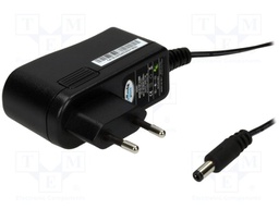 Pwr sup.unit: switched-mode; 12VDC; 1.2A; Out:5,5/2,5; 14.4W; 75%