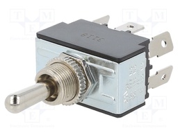 Switch: toggle; Pos: 3; DPDT; ON-OFF-(ON); 20A/125VAC; 50mΩ; 8N