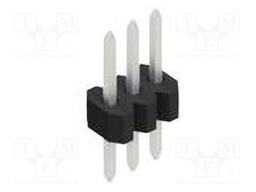 Connector: pin strips; pin header; male; PIN: 3; 1.27mm; THT; 1x3