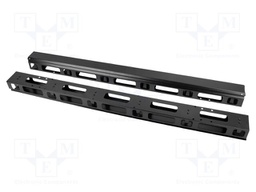 Cable organizer; 27U; black; vertical