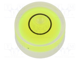 Spirit level; H: 8mm; Ømount.hole: 14mm; plastic; Body: white